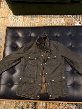 J. Crew Olive Green Military Field Jacket with Brass Buttons